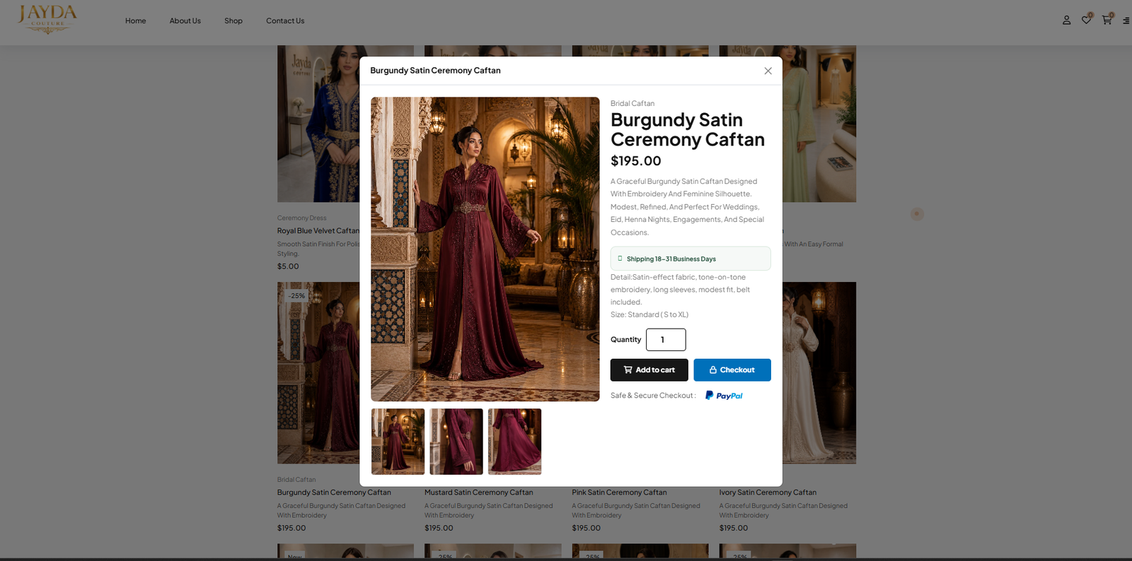 Luxury product page design preview